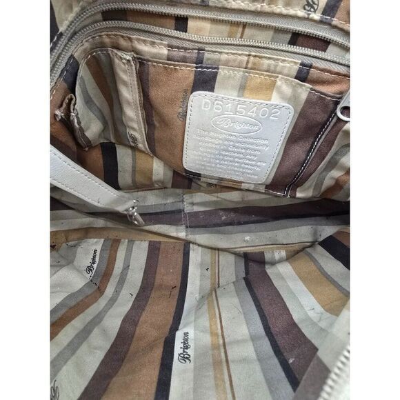 Brighton Beige Leather Hobo Bag With Braided Strap & Heart Charm - Picture 3 of 6